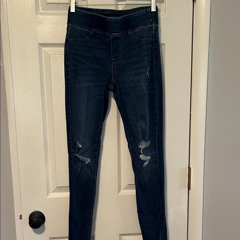 Old Navy Dark Indigo Skinny Jeans with Knee Rips